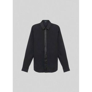 NWT Versace Black Silk Blend Long Sleeve Button Down Shirt Sz S, Eu 36 975$